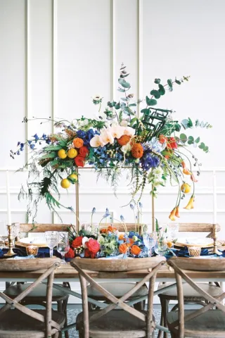 something blue tablescape